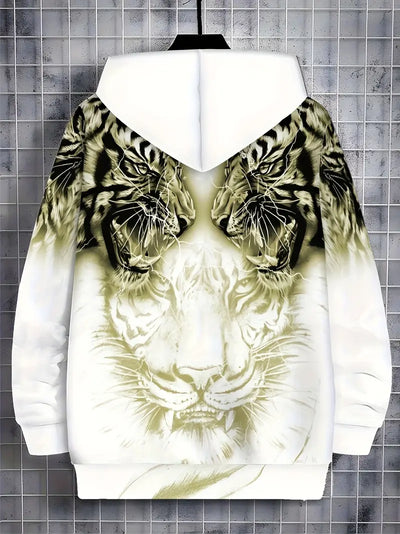 Jonas | Casual hoodie jacket with modern tiger design