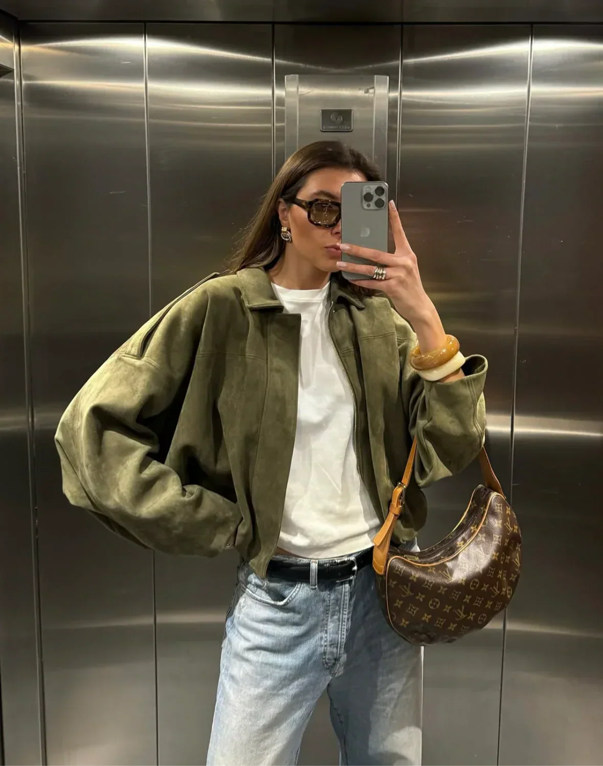 Lina | Stylish suede jacket for women in a pilot look