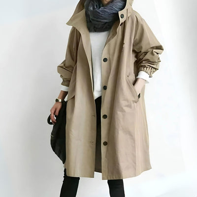 Clara | Relaxed Hooded Trench Coat for Women