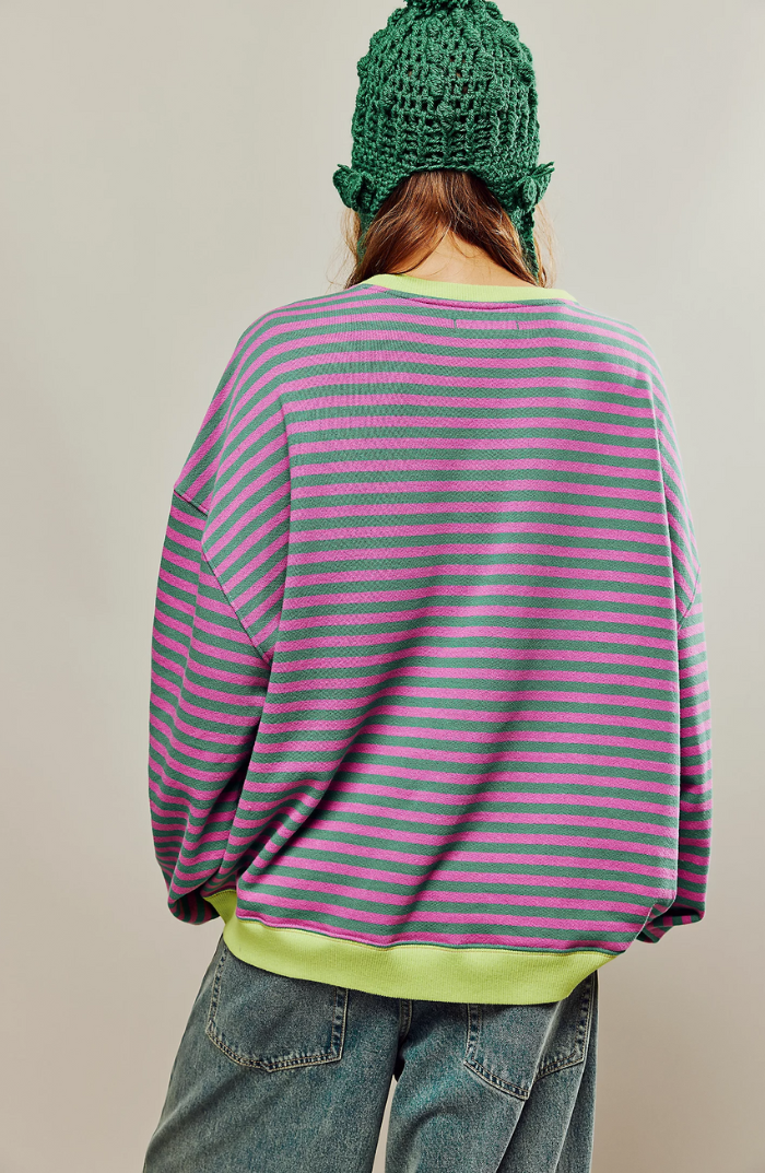 Striped women's jumper in a generous oversized fit