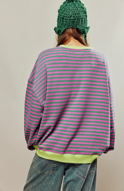 Striped women's jumper in a generous oversized fit