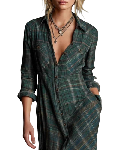 Mara | Elegant maxi shirt dress with belt accent