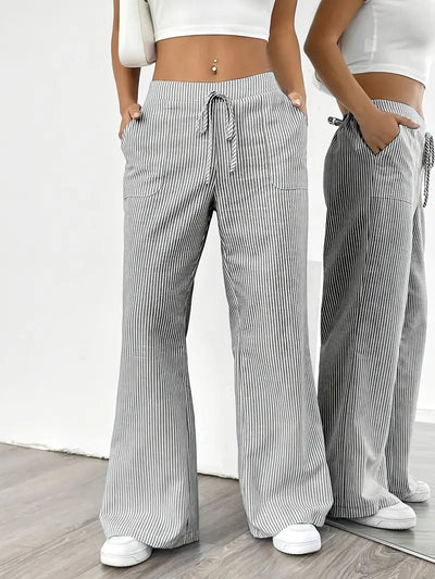 Alina | Elegant striped trousers with pockets