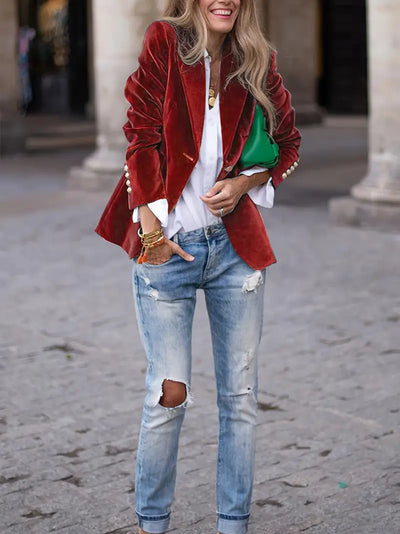 Bella | Elegant velvet blazer