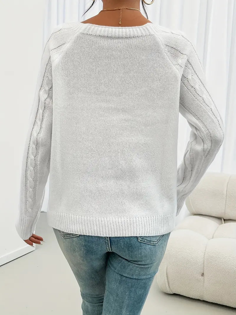 Marlene | Casual jumper with button placket at the front