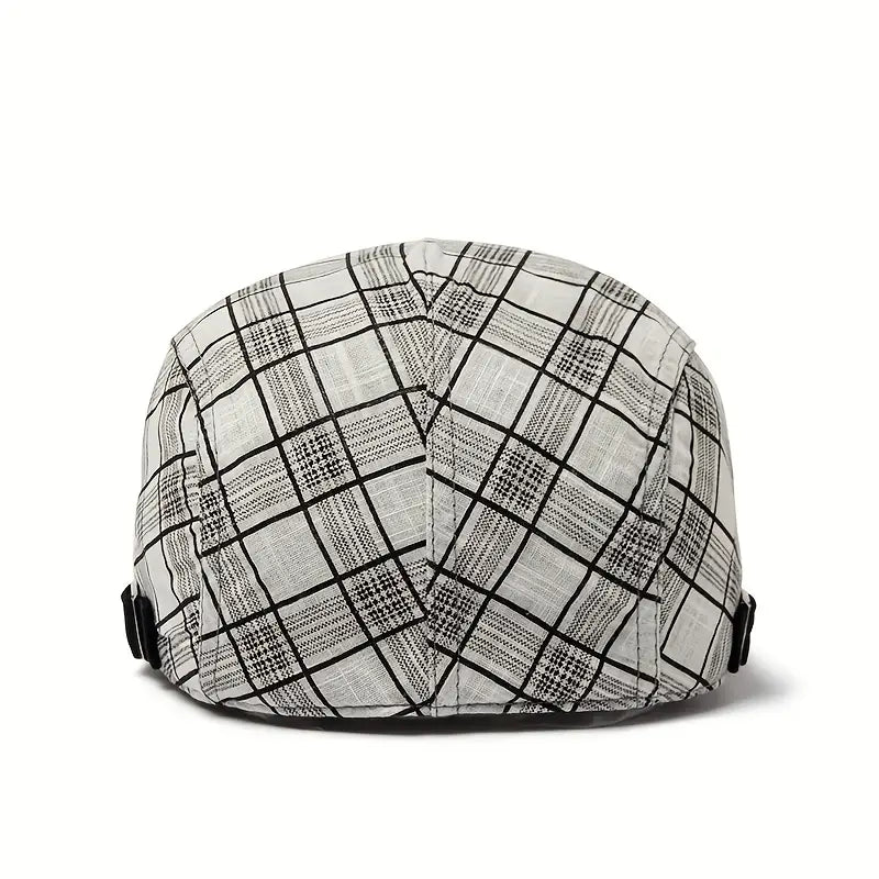 Zared | Adjustable vintage beret with check pattern