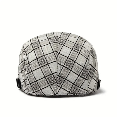 Zared | Adjustable vintage beret with check pattern
