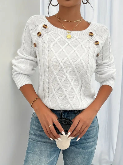 Marlene | Casual jumper with button placket at the front