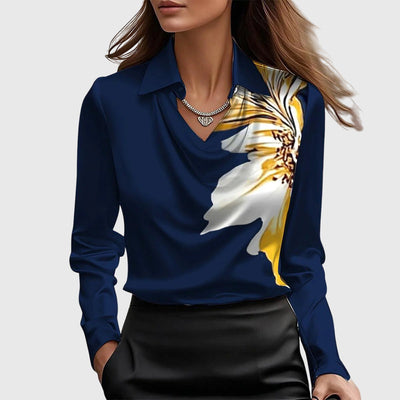 Isabella | Luxurious blouse with pleated neckline