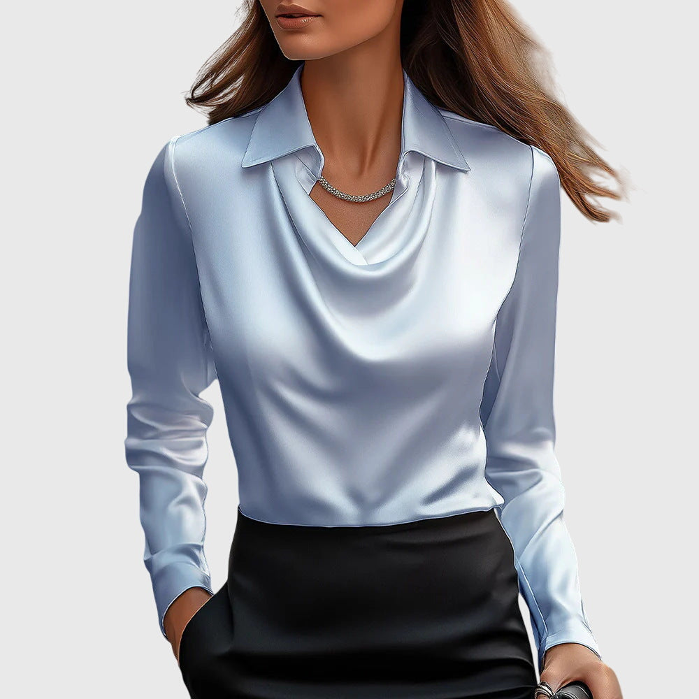Isabella | Luxurious blouse with pleated neckline
