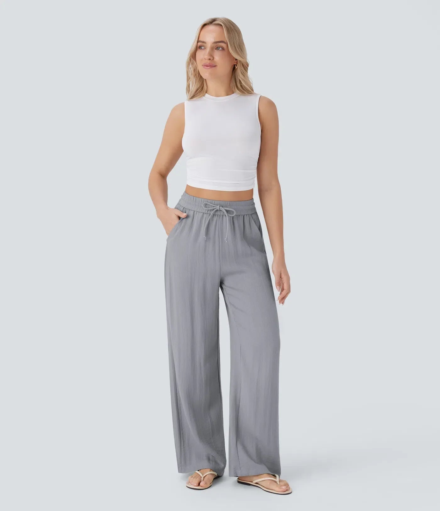 Elena | Comfortable women's linen trousers for warm days