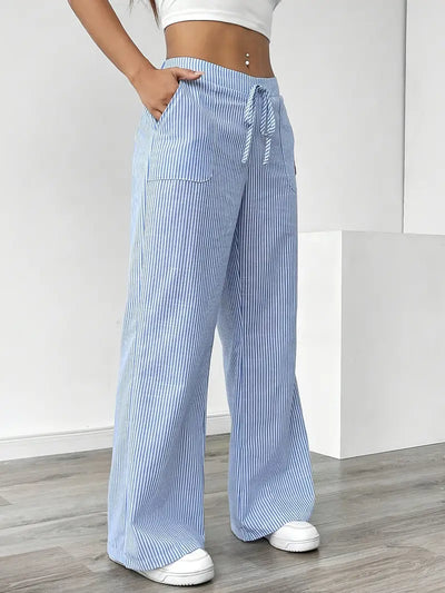 Alina | Elegant striped trousers with pockets