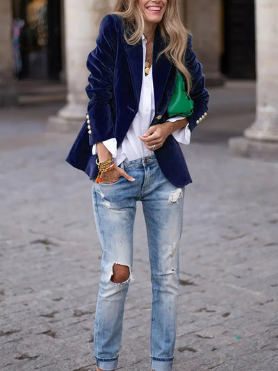 Bella | Elegant velvet blazer
