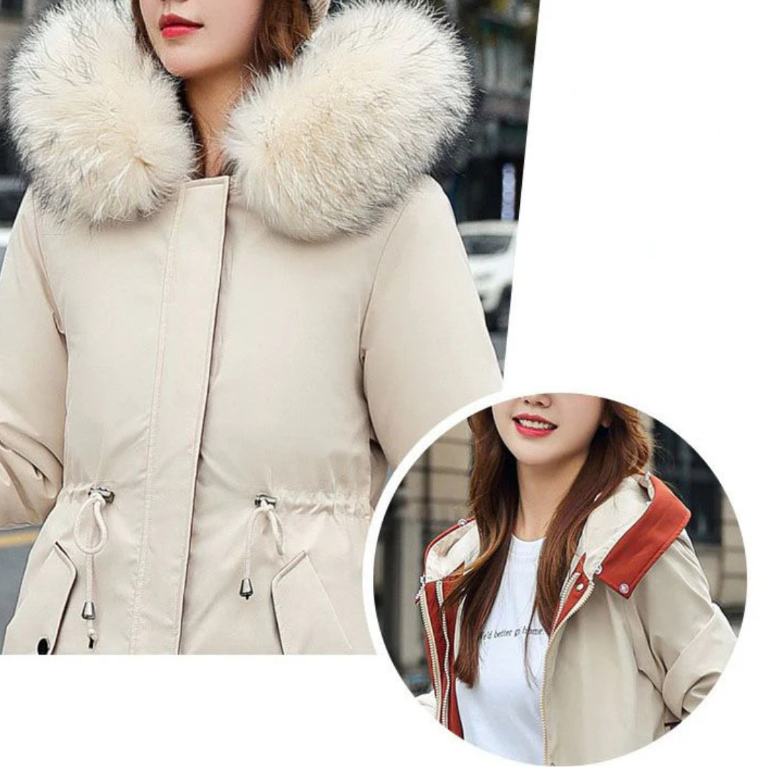Isabelle | Women's winter jacket with hood and fur trim