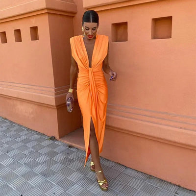 Serena | Party dress with plunging neckline