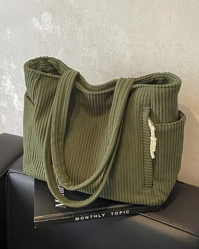 Marlis | Ribbed carrier bag with cord detail