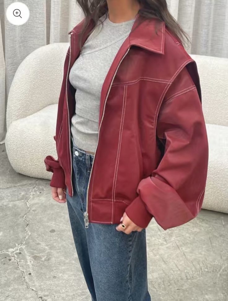 Faye | Oversized leather jacket