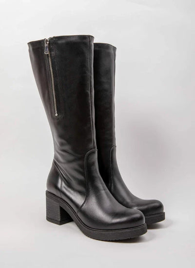 Amelia | Stylish leather boots with comfortable heels