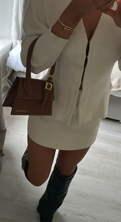 Mara | Fashionable knitted set for women with fine ribbing