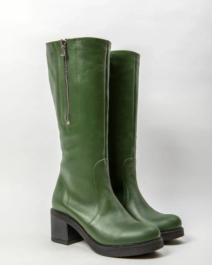 Amelia | Stylish leather boots with comfortable heels