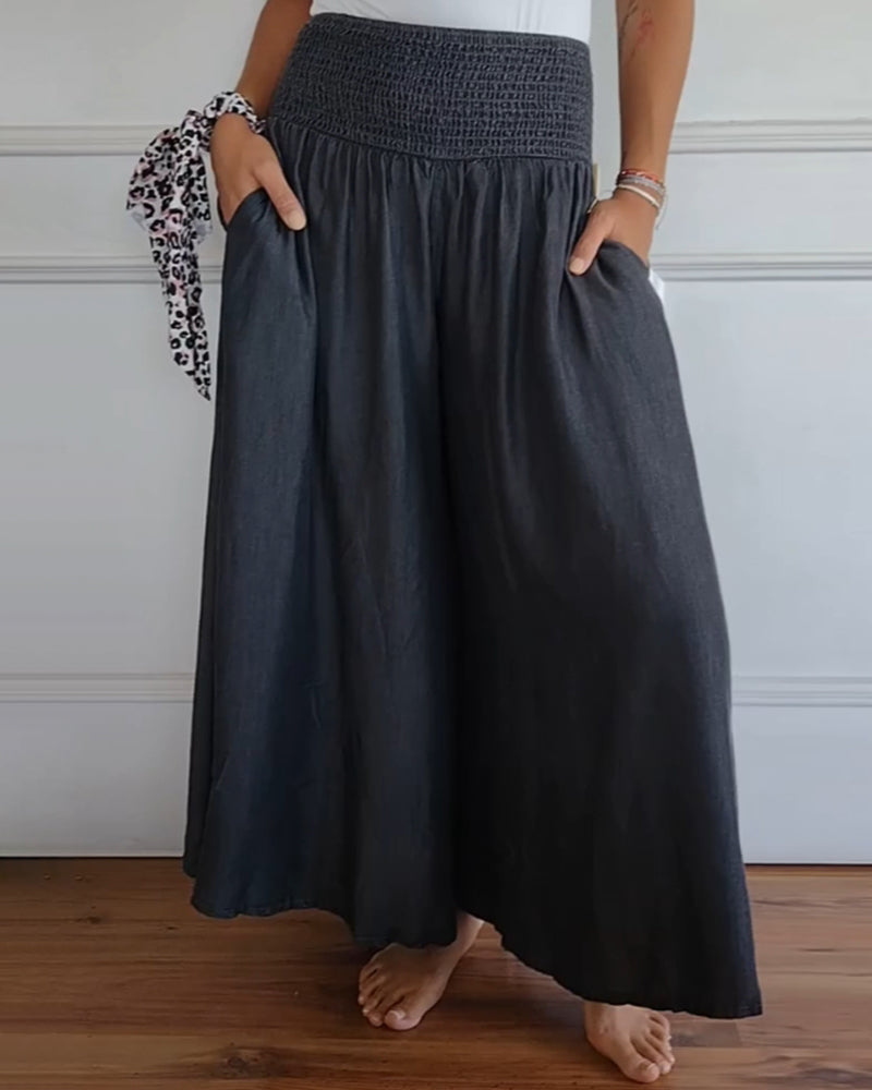 Chloe | Wide trousers with elasticated waistband