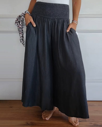 Chloe | Wide trousers with elasticated waistband