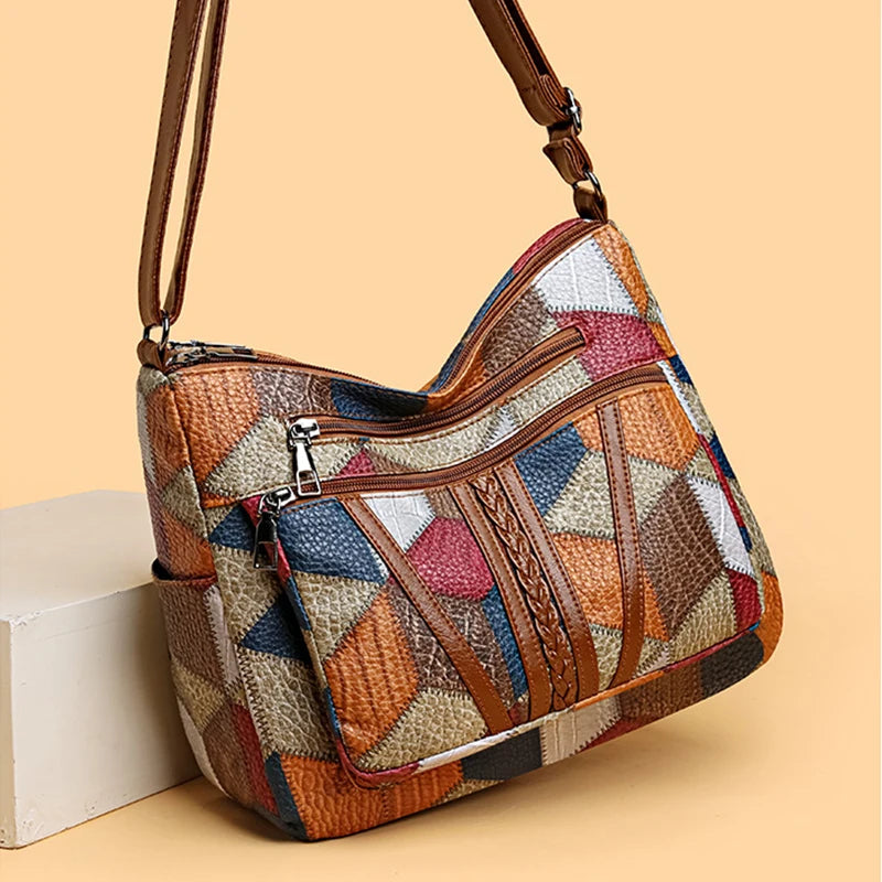 Marina | Patchwork bag made from vegan leather