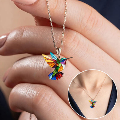 Yasmin | Simple necklace with hummingbird charm