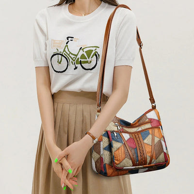 Marina | Patchwork bag made from vegan leather