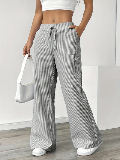 Alina | Elegant striped trousers with pockets