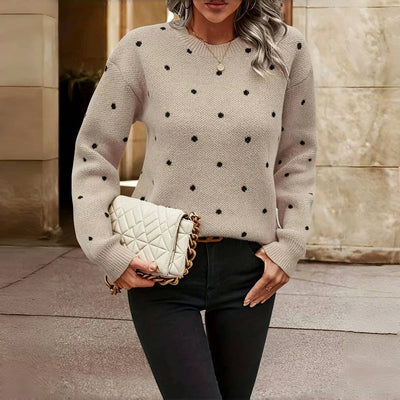 Clara | Stylish knitted jumper with a modern dot pattern