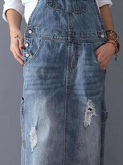 Rosie | Casual denim dungaree dress