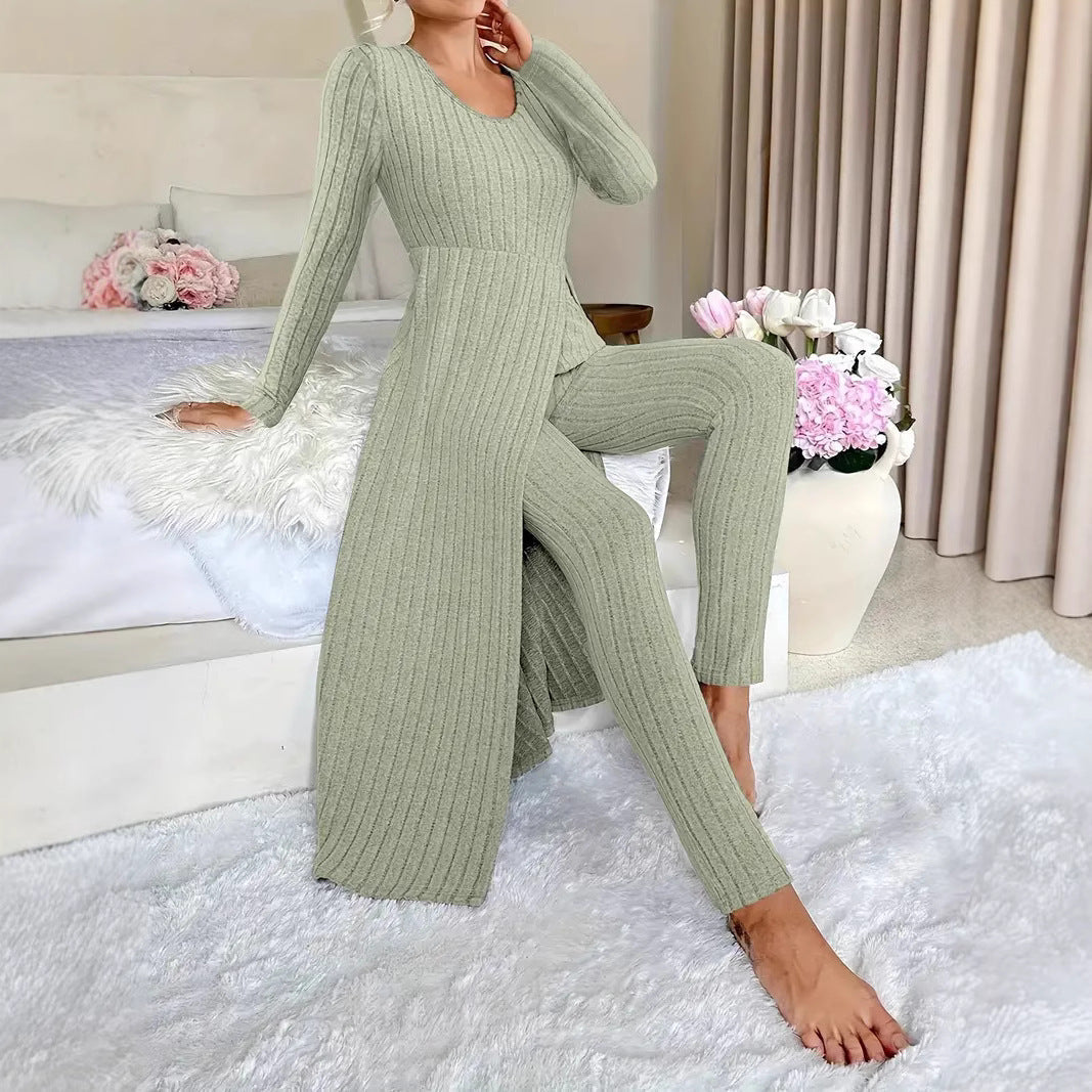 Clara | Elegant ribbed two-piece women's set