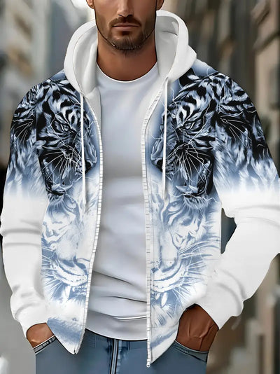 Jonas | Casual hoodie jacket with modern tiger design