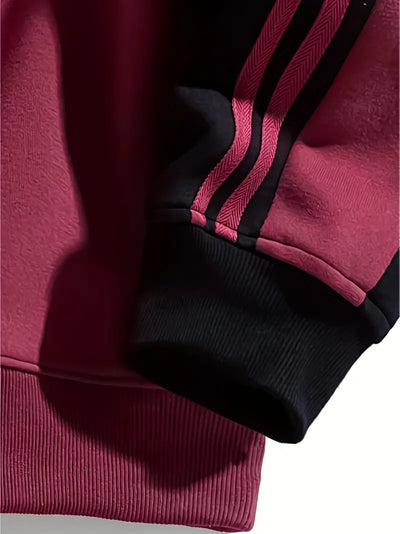 Leandro | Sweatshirt with striped sleeves and round neckline