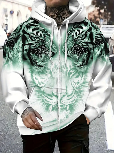 Jonas | Casual hoodie jacket with modern tiger design