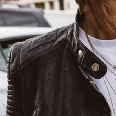 Marlene | Elegant leather jacket in a modern design