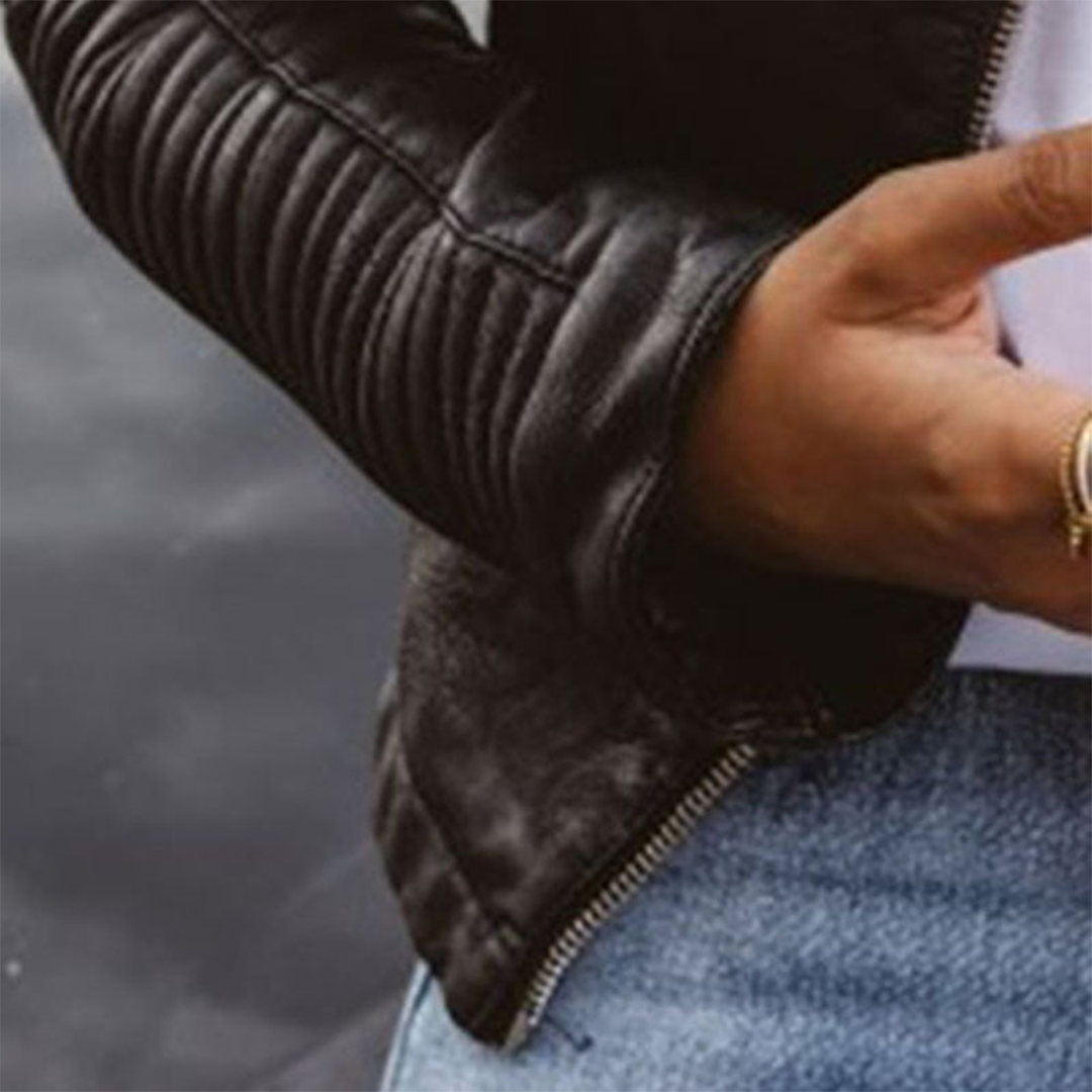 Marlene | Elegant leather jacket in a modern design