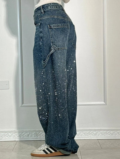 Lena | Comfortable harem jeans with rhinestones