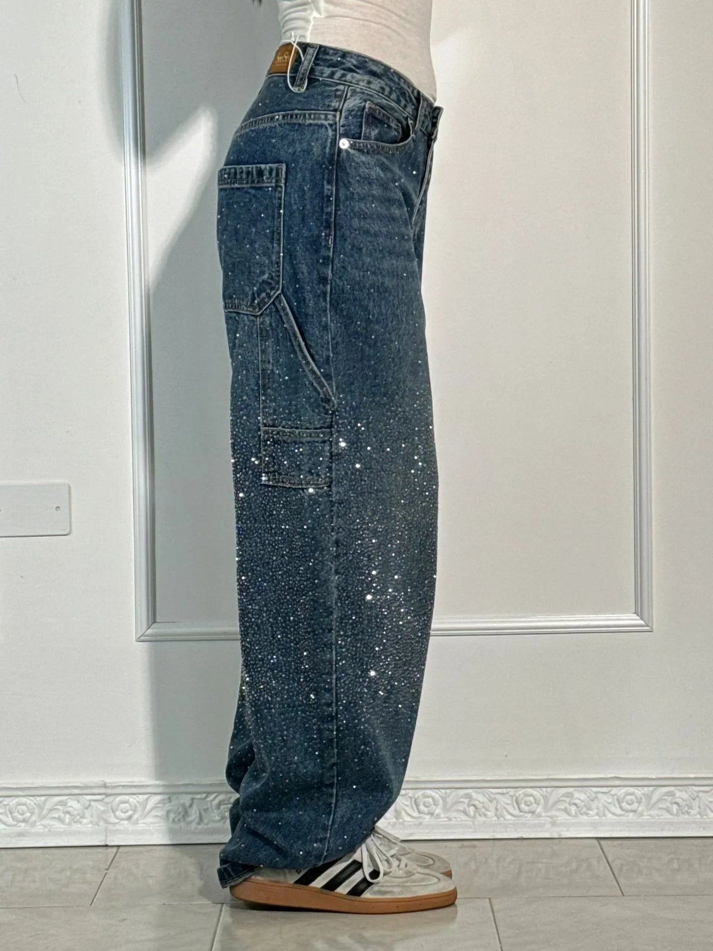 Lena | Comfortable harem jeans with rhinestones