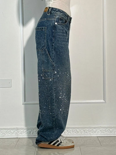 Lena | Comfortable harem jeans with rhinestones