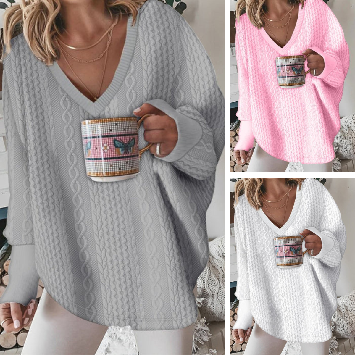 Isabella | Classic jumper with a soft V-neck