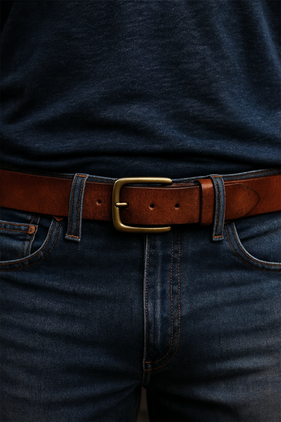Classic leather belt for men