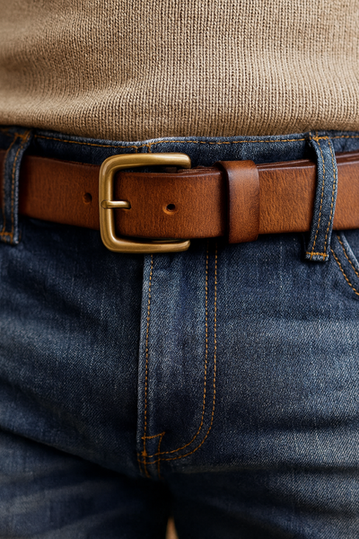 Classic leather belt for men