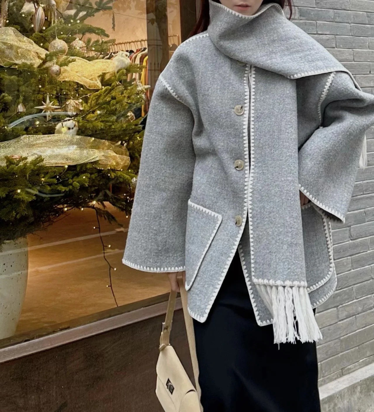 Leonie | Women's scarf jacket for autumn and winter