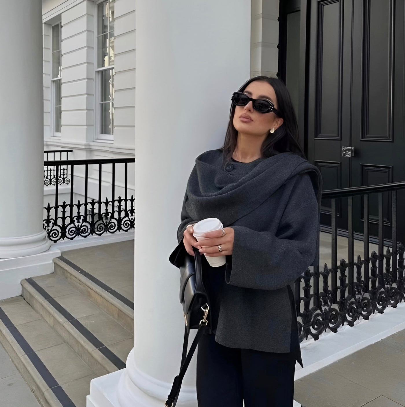 Elif | Viral cape coat with hood in one size