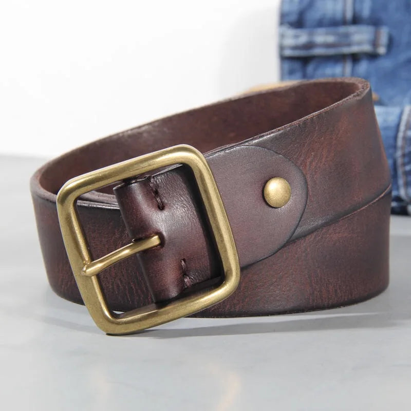 Classic leather belt for men