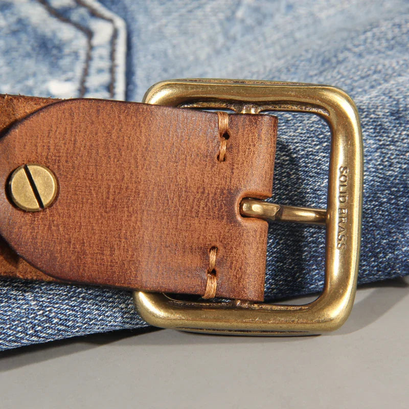 Classic leather belt for men