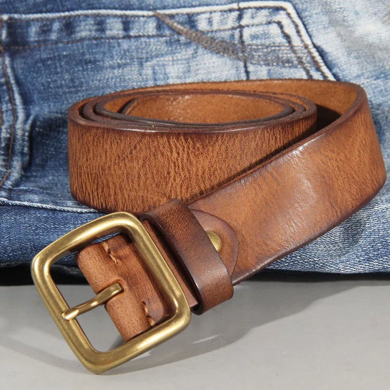Classic leather belt for men