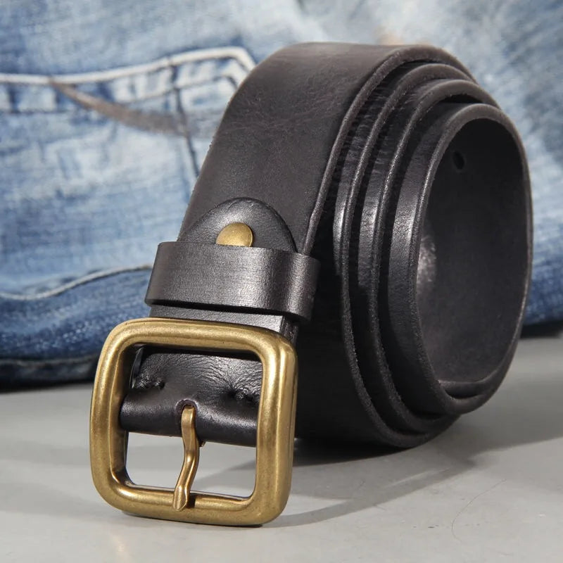 Classic leather belt for men